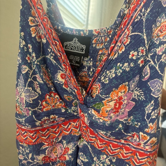 Angie Floral Maxi Dress in Blue and Orange - Picture 1 of 5